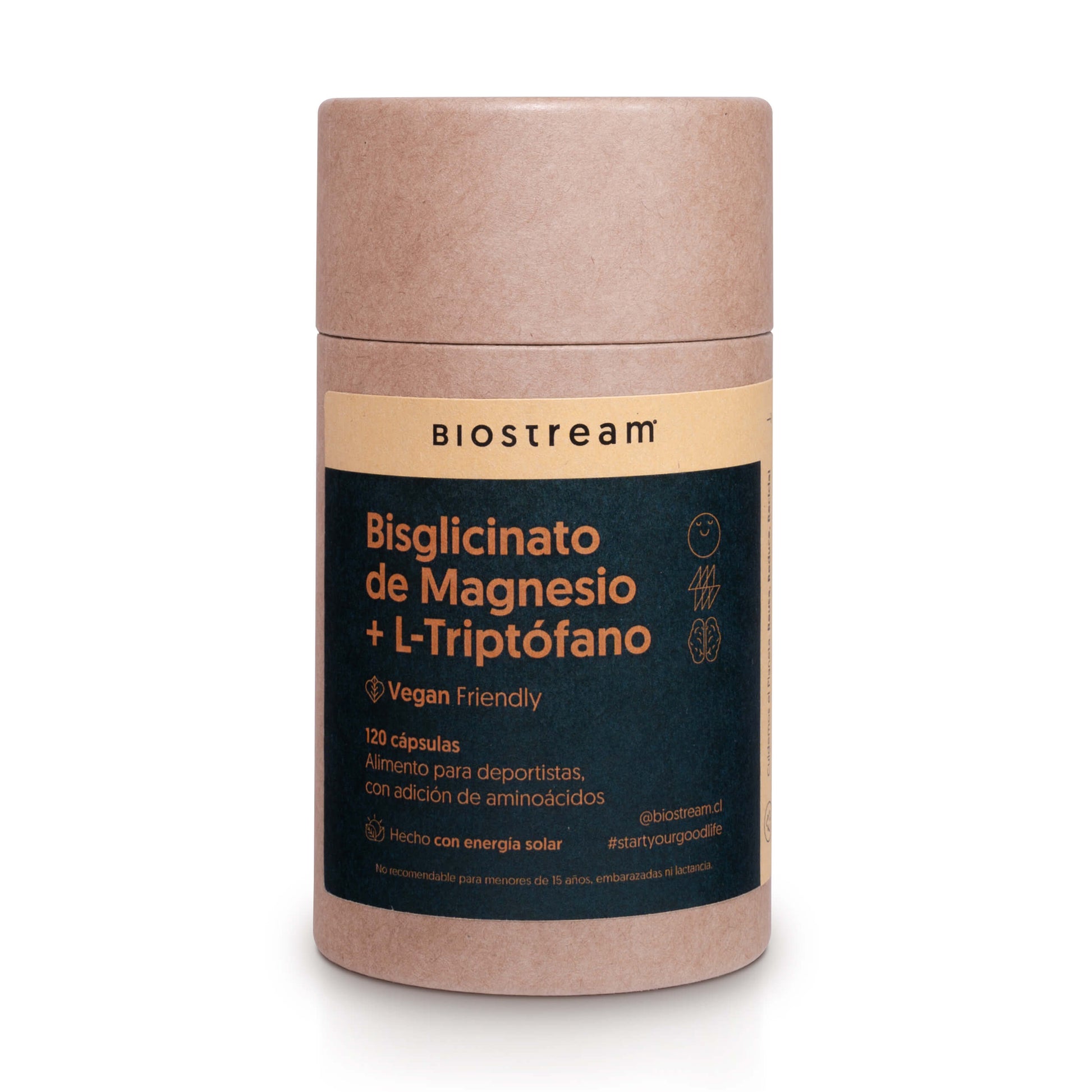 Bisglicinato de Magnesio + L-triptofano 120 Cápsulas Vegano