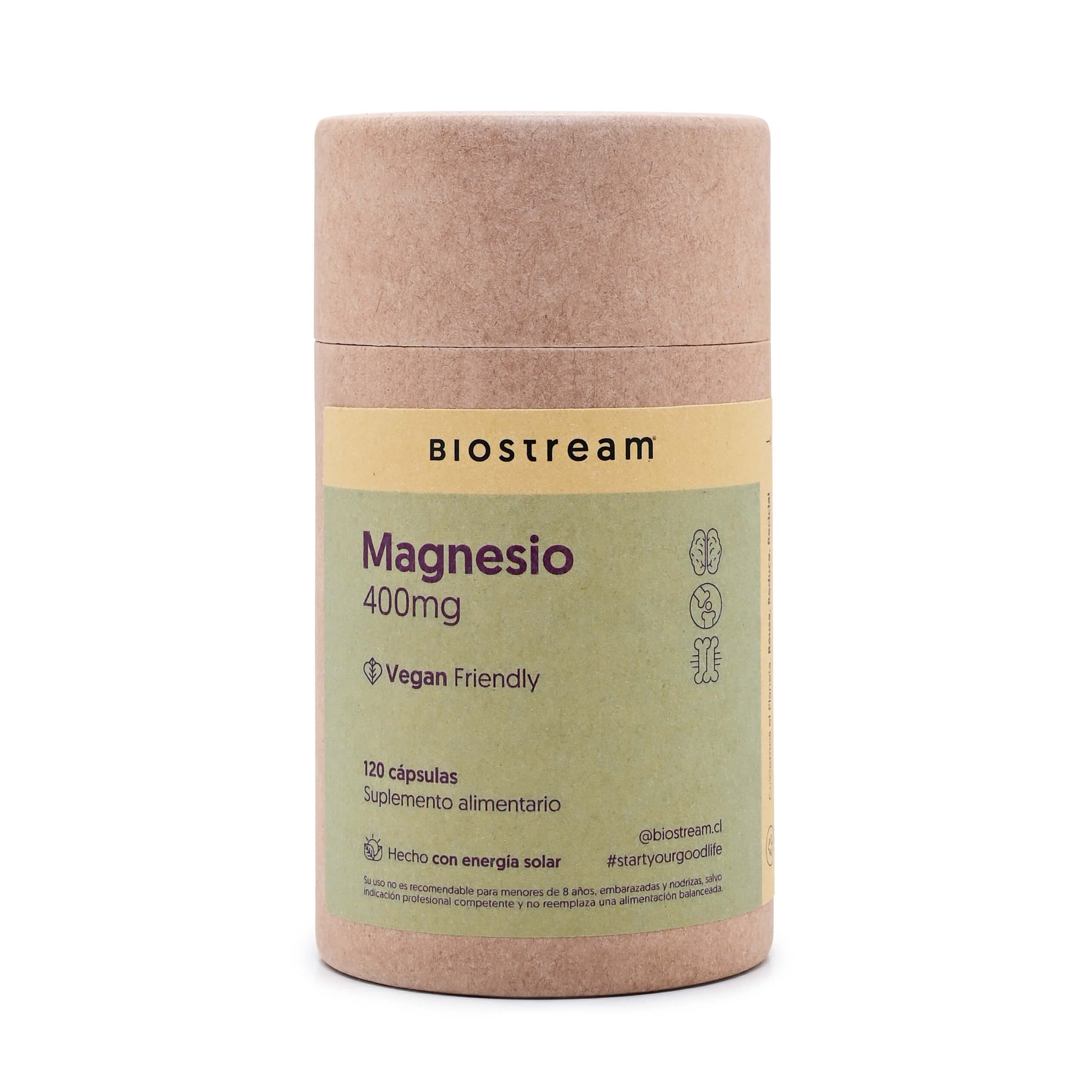 Magnesio 400mg 120 Cápsulas Vegano