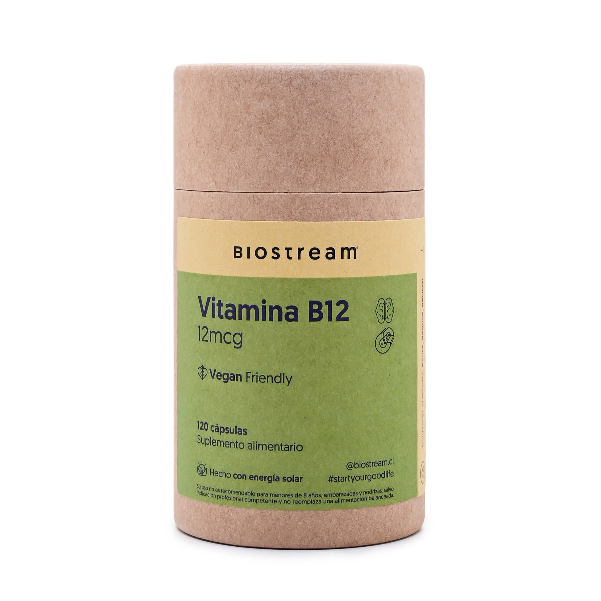Vitamina B12 12mcg 120 Cápsulas Vegana