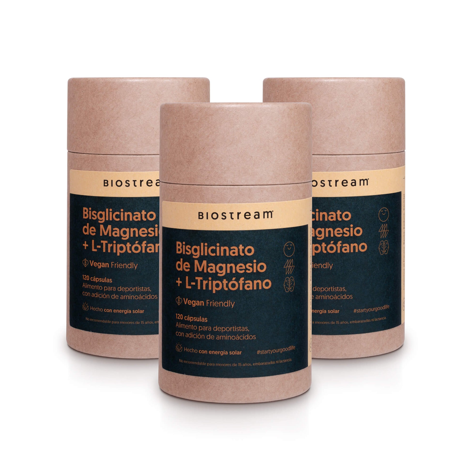 Bisglicinato de Magnesio + L-triptofano 120 Cápsulas Vegano