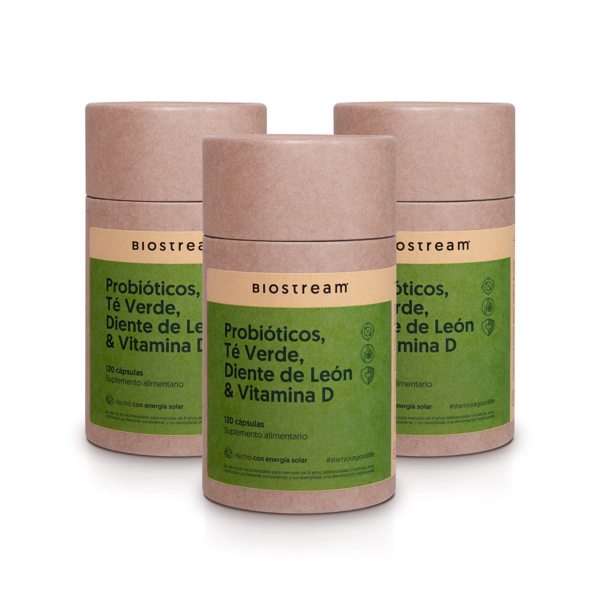 Probióticos, Té Verde, Diente de León & Vitamina E 120 Cápsulas