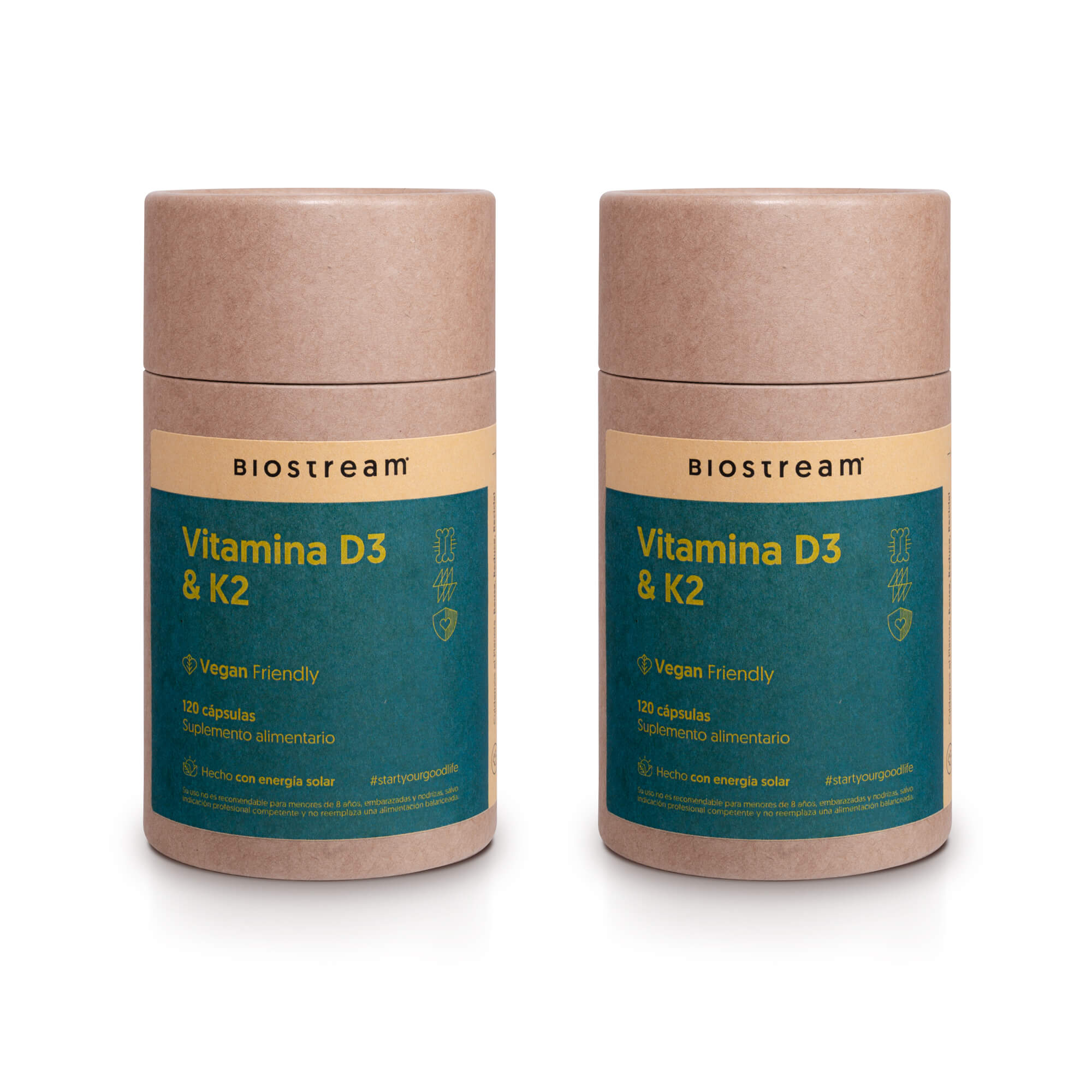 Vitamina D3 & K2 120 Cápsulas Vegano