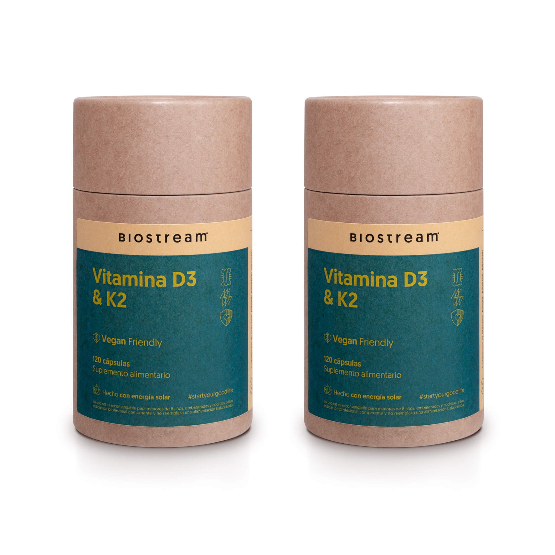 Vitamina D3 & K2 120 Cápsulas Vegano