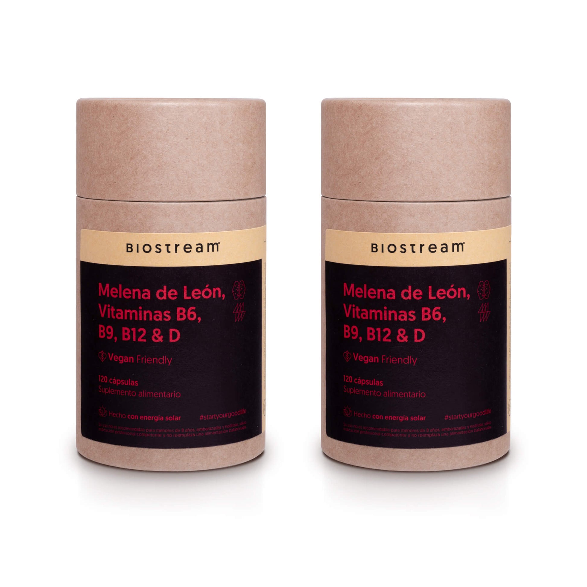Melena de león, Vitaminas B6, B9, B12 & Vitamina D 120 cápsulas Vegano